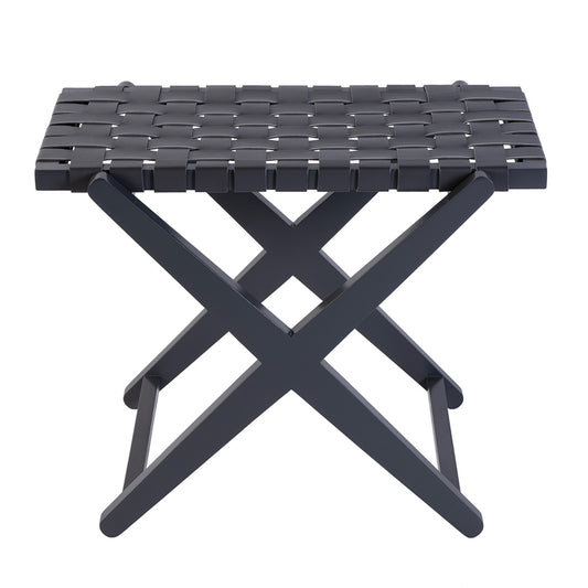 Butler Specialty Company - Cipriani 24 in. W Rectangular Leather & Wood Luggage Rack, Gray - 1186266 View 2