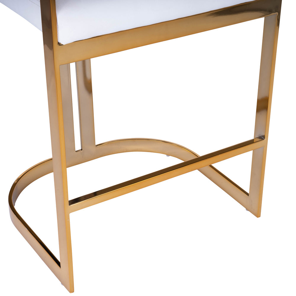 Butler Specialty Company - Clarence Faux Leather 25" Counter Stool, Gold - 5377402