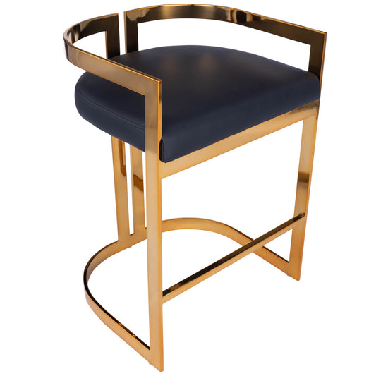 Butler Specialty Company - Clarence & Faux Leather 25" Counter Stool, Gold - 5377034