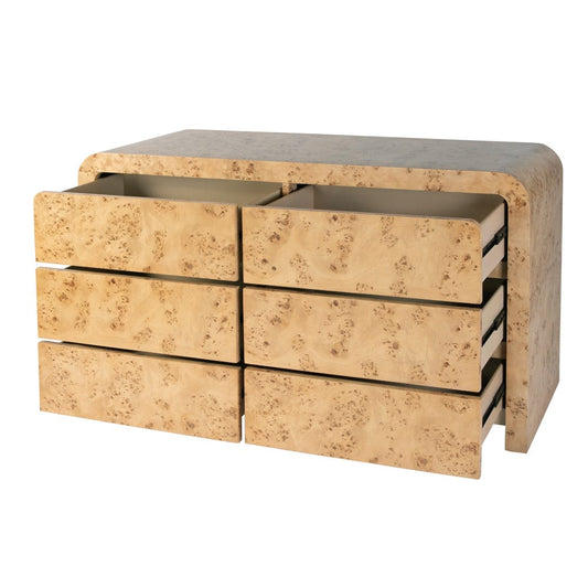 Butler Specialty Company - Cora 60.5 in. W Burl Wood 6 Drawer Dresser, Light Brown - 5855444 view 2