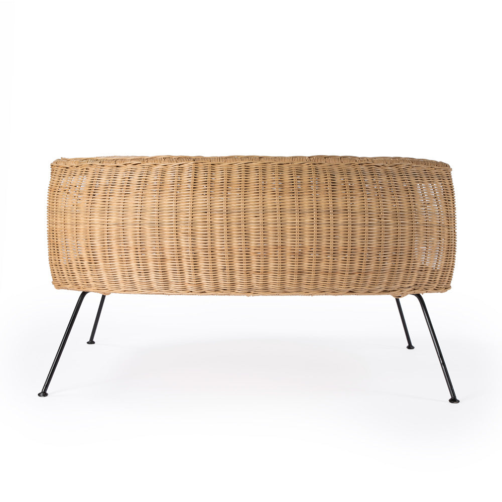Butler Specialty Company - Coralitta 37.5 in. W Round Rattan Coffee Table, Light Brown - 5579404_CLOSEOUT