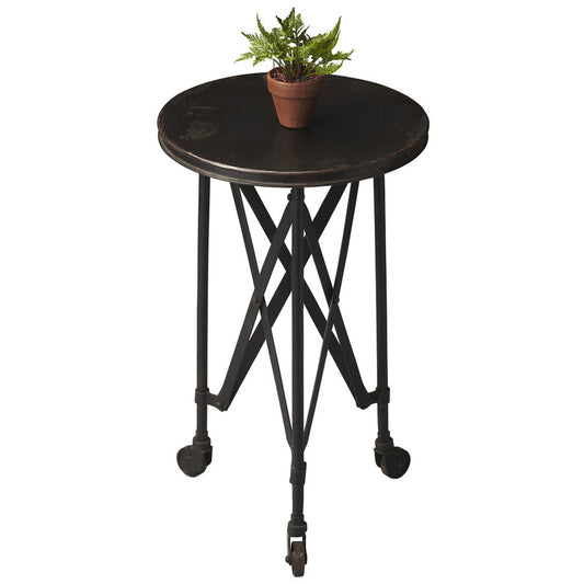 Butler Specialty Company - Costigan 14.25 in. W Round Wood Rolling Side Table, Black - 1168025