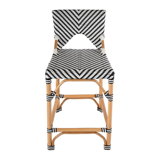 Butler Specialty Company - Creanly 25.25 in. Seat Height Rectangular Rattan Counter Stool w Back, Black - 5603295 View 2