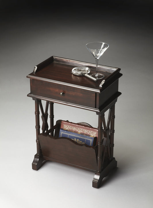 Butler Specialty Company - Cummings 15 in. W Round Wood 1 Drawer End Table, Black - 999234