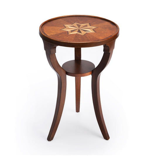 Butler Specialty Company - Dalton 15.75 in. W Round Wood Side Table, Medium Brown - 1328101