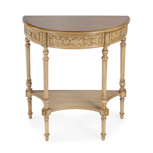 Butler Specialty Company - Danelle 30 in. W Demilune Wood Console Table with Lower Shelf, Beige - 7027424