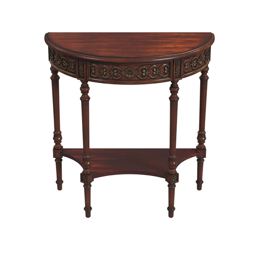 Butler Specialty Company - Danelle 30 in. W Demilune Wood Console Table with Lower Shelf, Dark Brown - 7027024