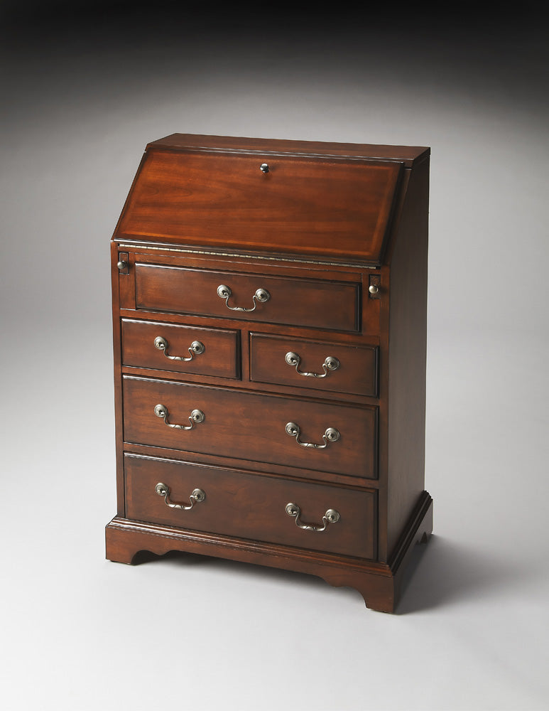 Butler Specialty Company - Danforth 25.5 in. W Rectangular Wood 7 Drawer Secretary, Dark Brown - 2118024