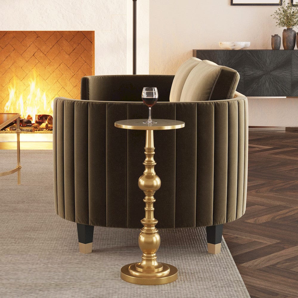 Butler Specialty Company - Darien 10 in. Round Indoor Metal Pedestal Side Table, Bronze - 4324226 view 6