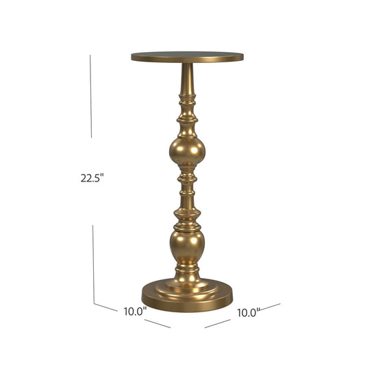 Butler Specialty Company - Darien 10 in. Round Indoor Metal Pedestal Side Table, Bronze - 4324226