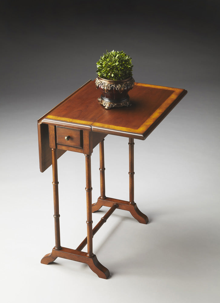 Butler Specialty Company - Darrow 24 in. W Rectangular Wood 1 Drawer Drop-Leaf Side Table, Medium Brown - 2334101