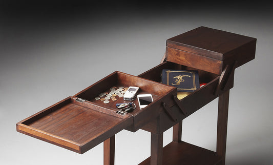 Butler Specialty Company - Dirzo 13 in. W Rectangular Wood 1 Drawer Storage Table, Dark Brown - 1159260