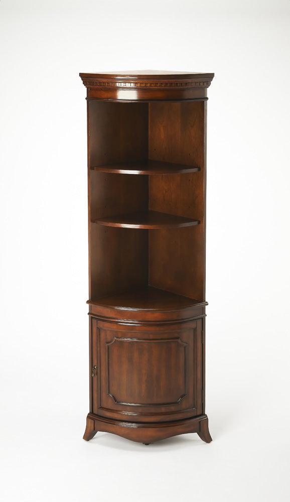 Butler Specialty Company - Dowling 24 in. W Quarter Round Wood 1 Door Accent Corner Storage Cabinet, Dark Brown - 3621024