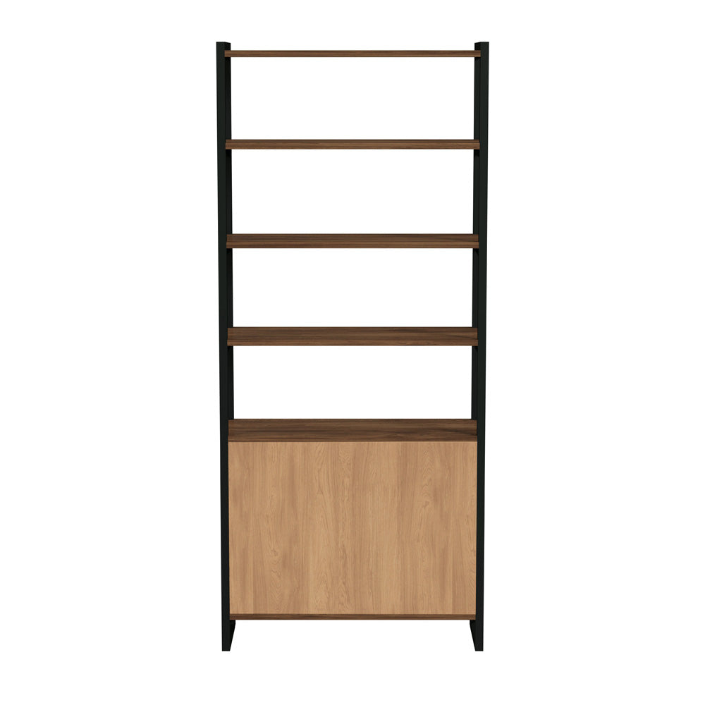 Butler Specialty Company - Drake 73 in. H x 32 in. W Wood & Metal Two Door Bookcase Etagere, Medium Brown - 5575421
