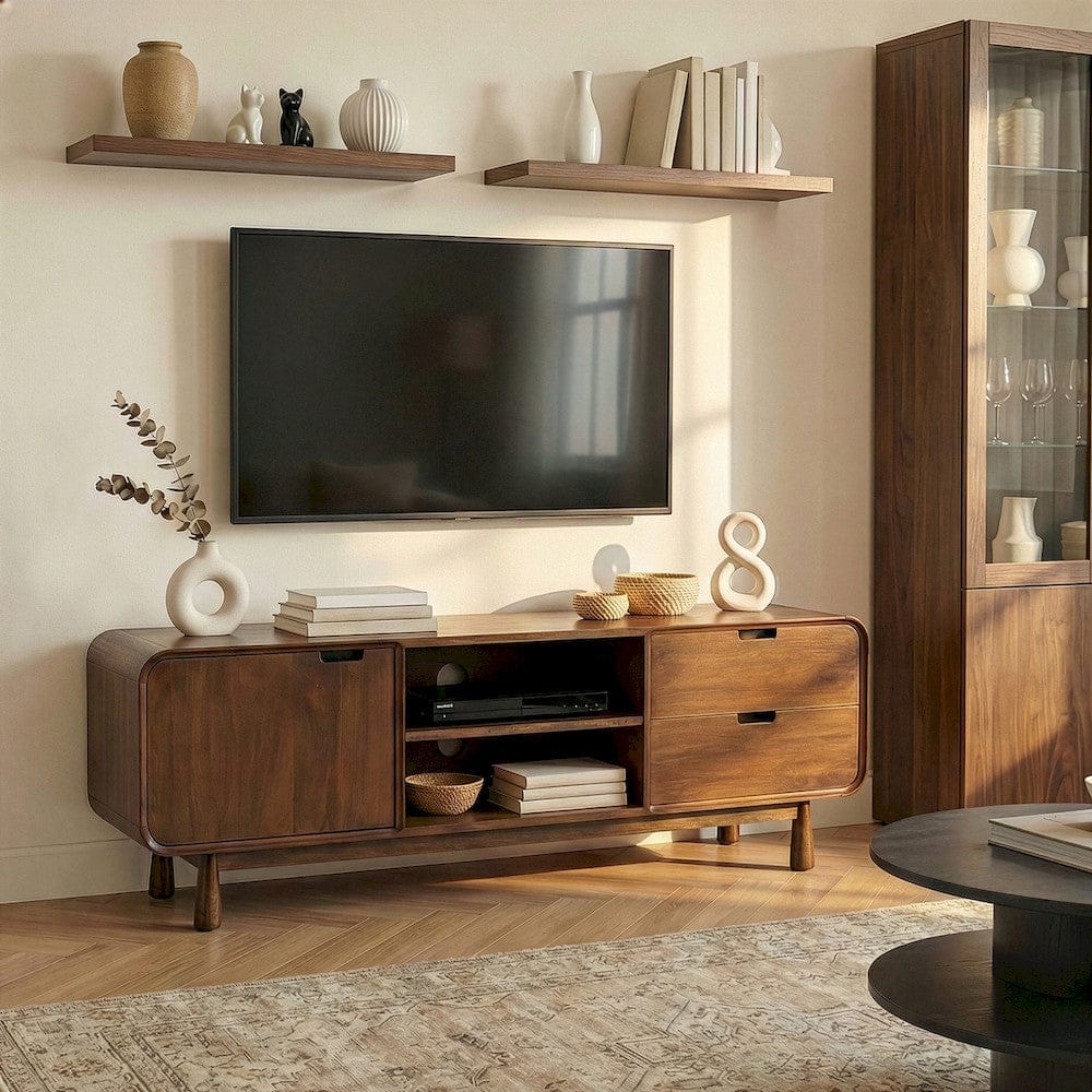 Butler Specialty Company - Drayton Modern Wood 49.5" TV Stand, Medium Brown - 5328140 view 6