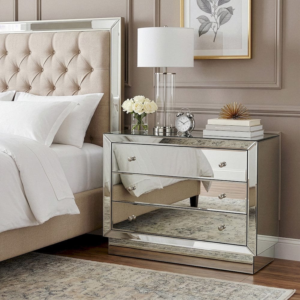 Butler Specialty Company - Emma 42 in. W Mirror & Wood 3 Drawer Accent Storage Chest, Clear - 3645146 view 4