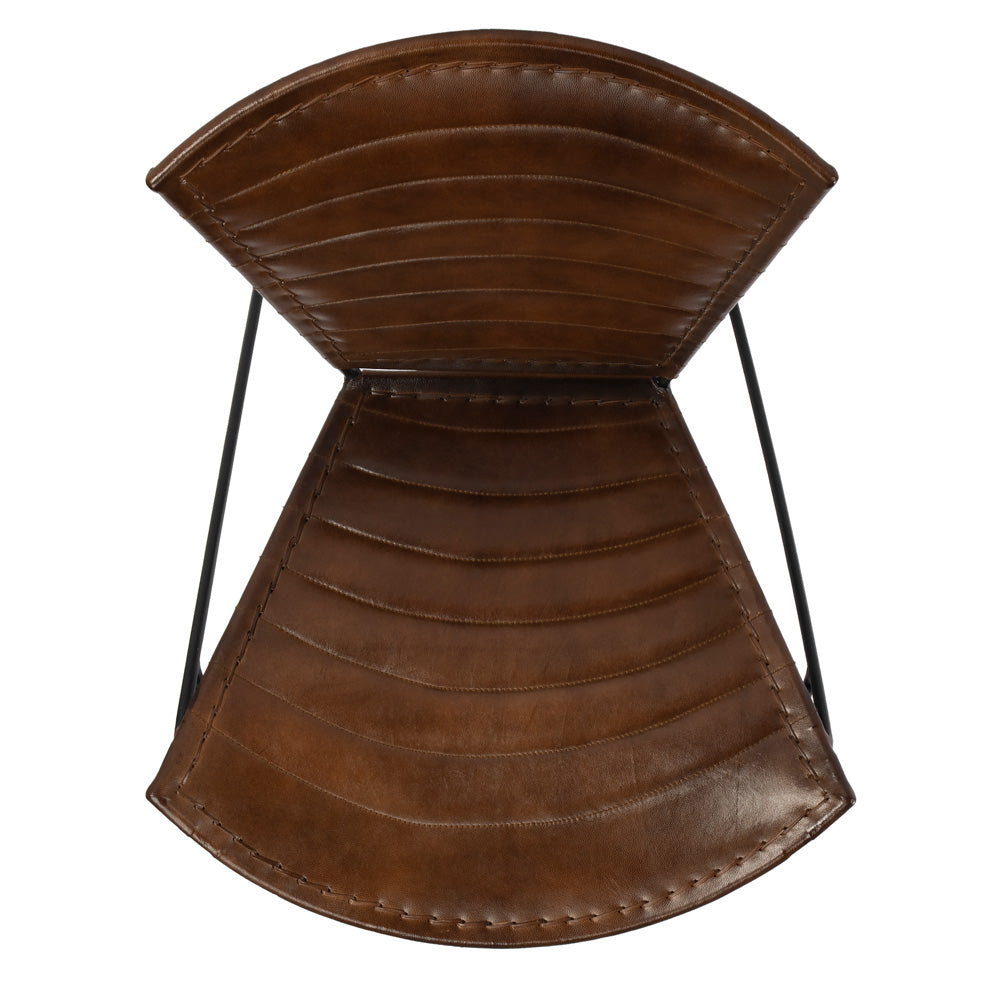Butler Specialty Company - Felix Iron & Leather Accent Chair, Medium Brown - 6167140_CLOSEOUT