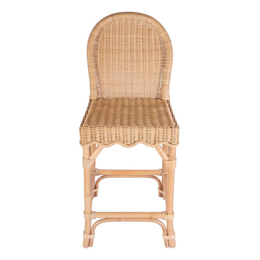 Butler Specialty Company - Flora Rattan 24" Scalloped Edge Counter Stool, Light Brown - 9762404 View 2