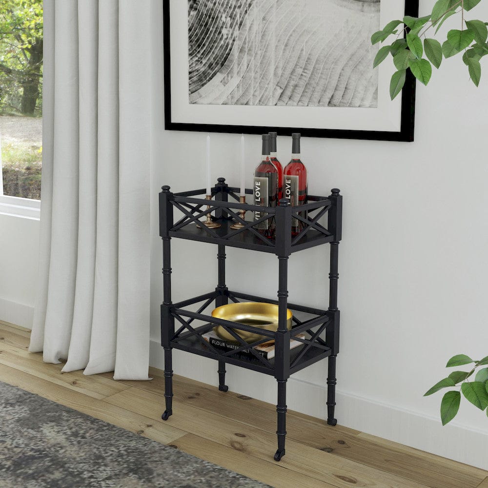 Butler Specialty Company - Foster 19 in. W Rectangular Wood 2 Tier Bar Cart, Black - 1565111 view 6