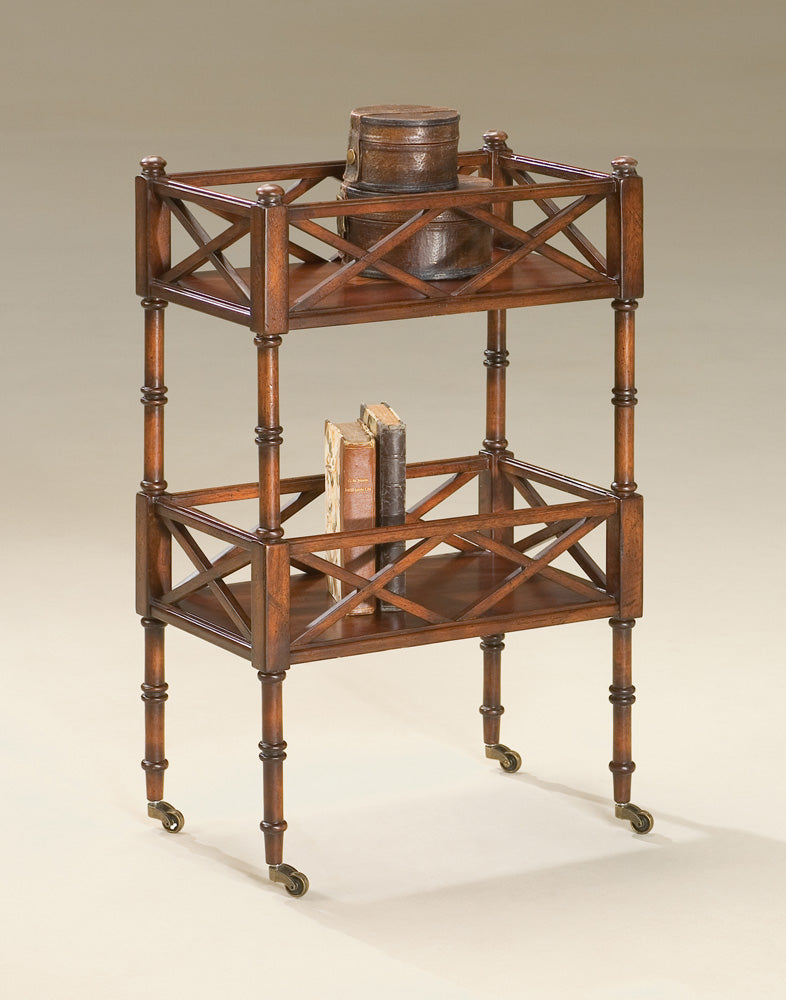 Butler Specialty Company - Foster 19 in. W Rectangular Wood 2 Tier Bar Cart, Dark Brown - 1565024