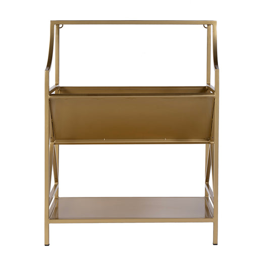Butler Specialty Company - Franklin 24 in. W x 31.5 in. H Rectangular Iron 2 Tier Bookshelf, Gold - 5967330 View 2