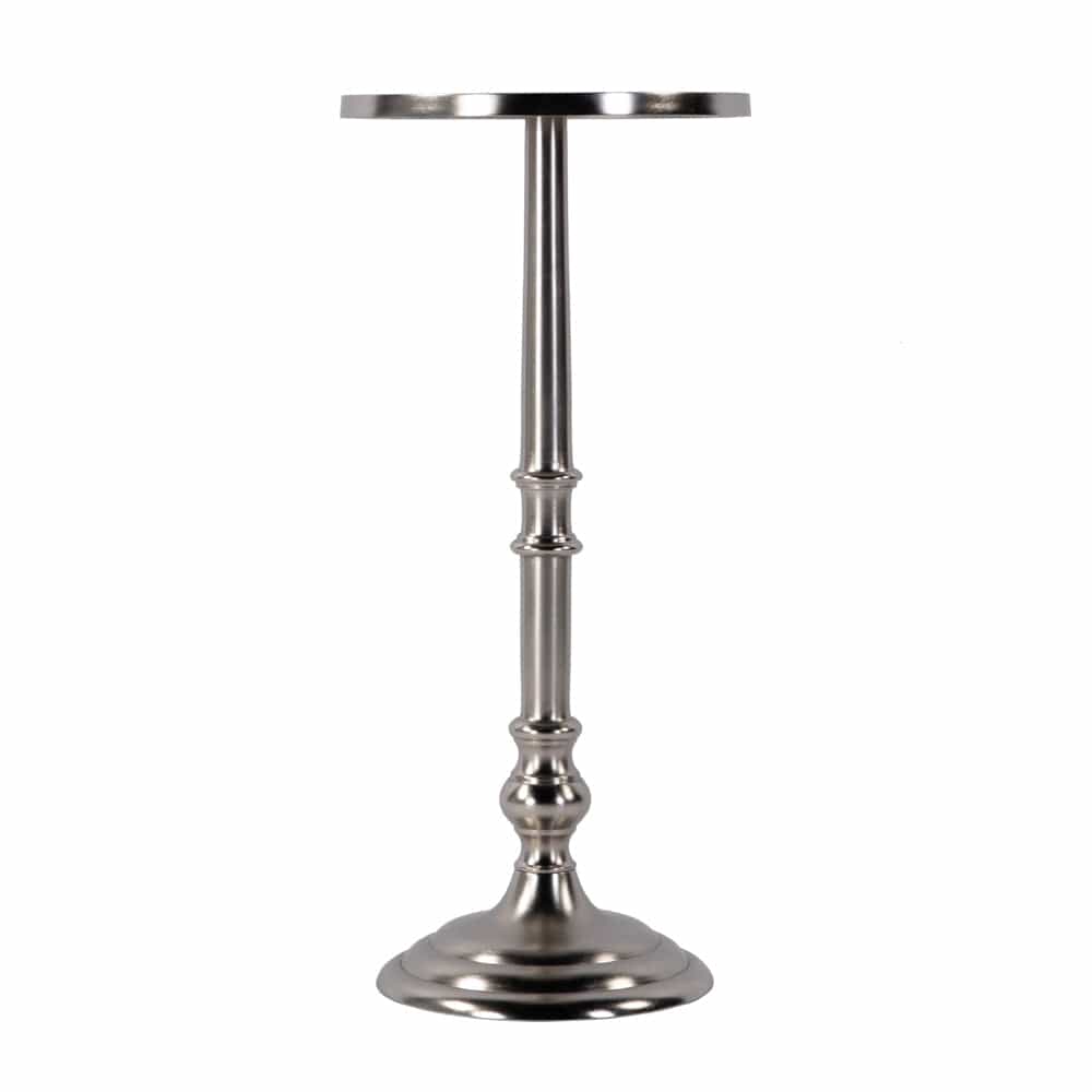 Butler Specialty Company - Garland 10 in W Round All Metal Pedestal Base End Table - Silver - 5927220 view 2