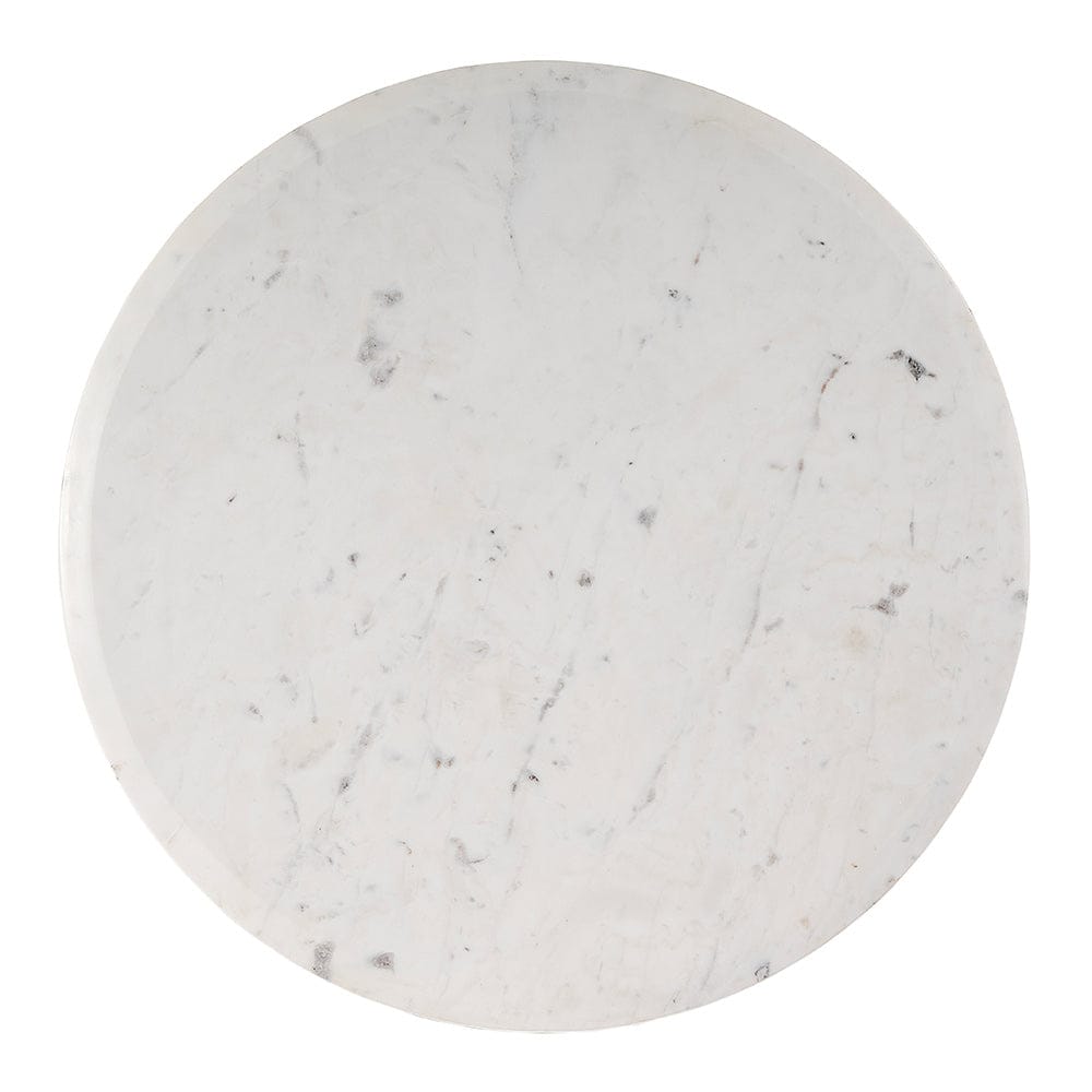Butler Specialty Company - Geneva 22 in. W Round Marble and Wood Side Table, Brown, White - 5861455 View 4
