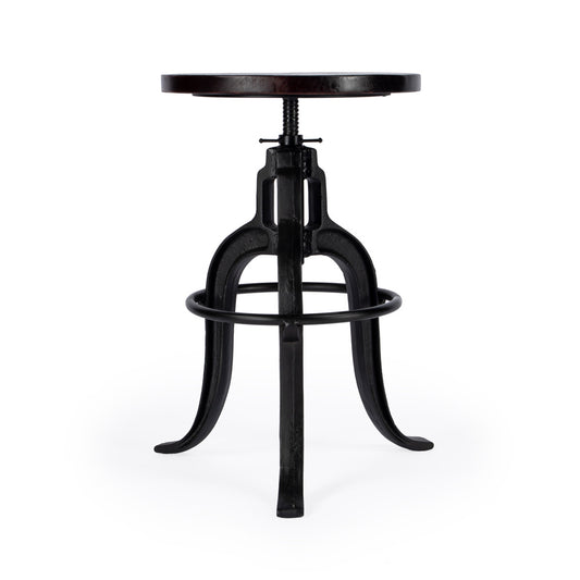 Butler Specialty Company - Gladney Round Iron & Wood Adjustable Height Swivel Bar Stool, Multi-Color - 2049025