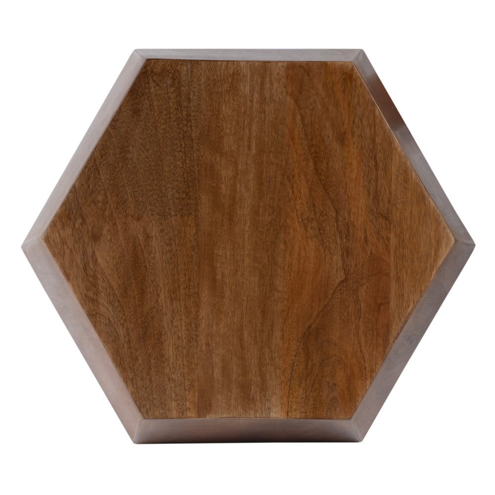 Butler Specialty Company - Gulchatai 15 in. W Hexagon Wood Side Table, Natural Wood - 5453312 view 6