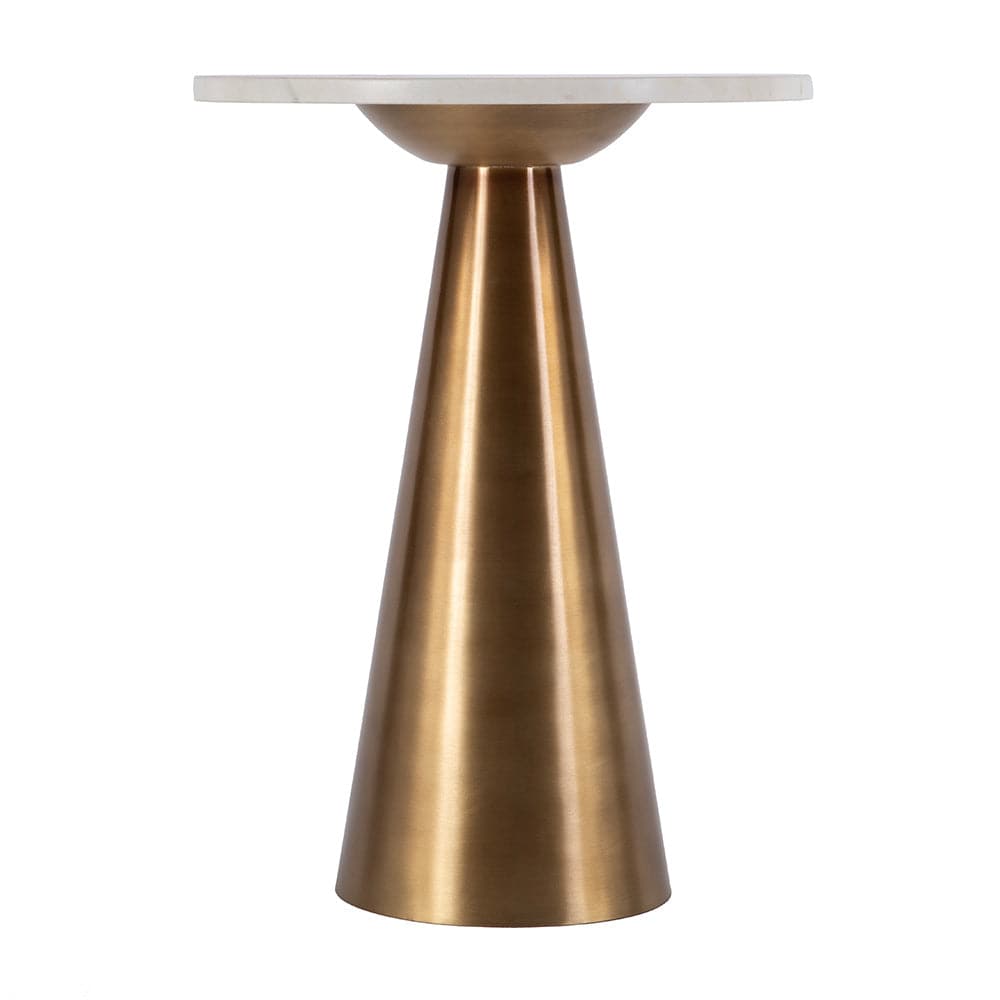 Butler Specialty Company - Hallie 15 in. W Round Marble and Metal Side Table, Antique Gold - 5840226 View 3
