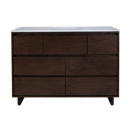 Butler Specialty Company - Halmstad 48 in. W Rectangular Wood Single Sink 6 Drawer Vanity Set, Brown - 6268497 view 2