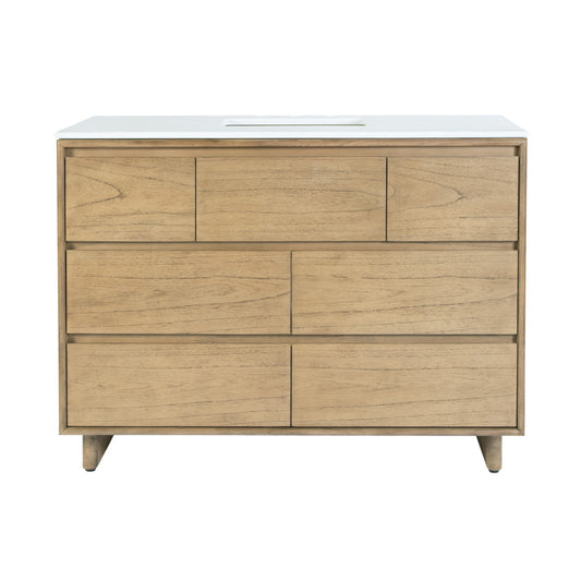 Butler Specialty Company - Halmstad 48 in. W Rectangular Wood Single Sink 6 Drawer Vanity Set, Light Brown - 6268488 view 2