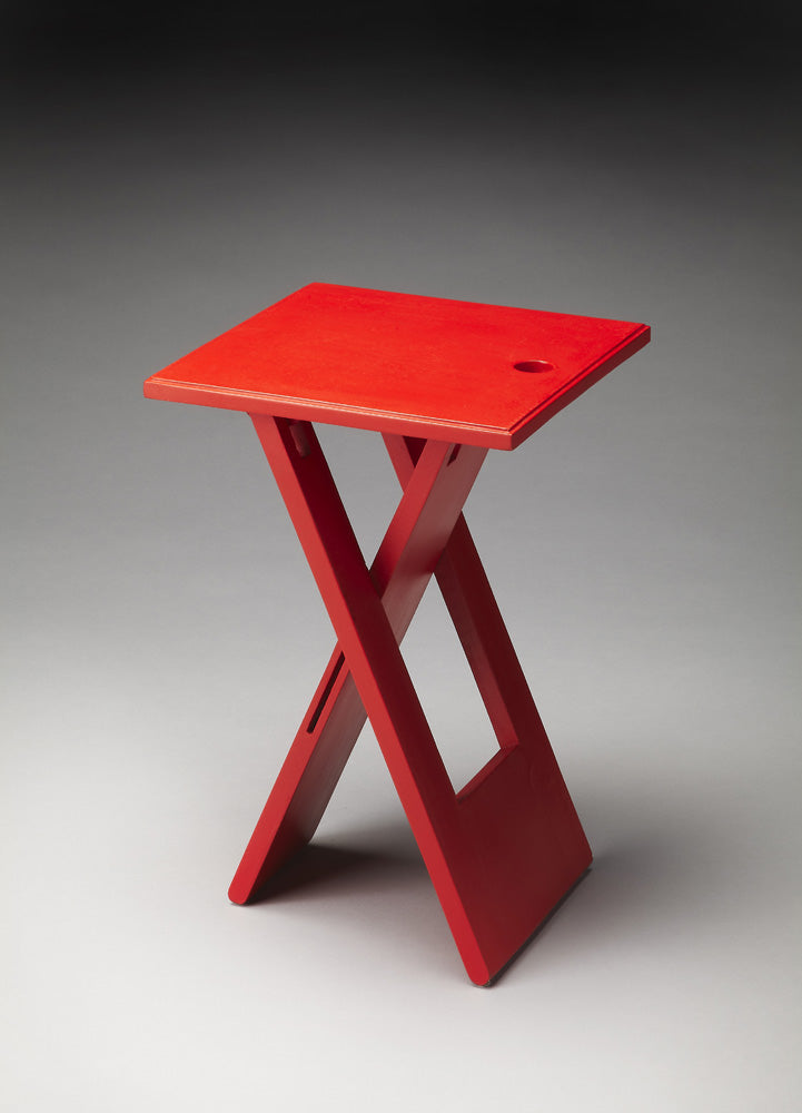 Butler Specialty Company - Hammond 11.75 in. W Square Wood Folding Side Table, Red - 2259293