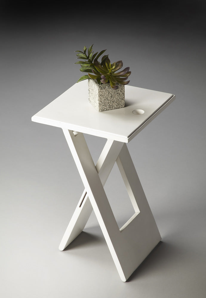 Butler Specialty Company - Hammond 11.75 in. W Square Wood Folding Side Table, White - 2259020