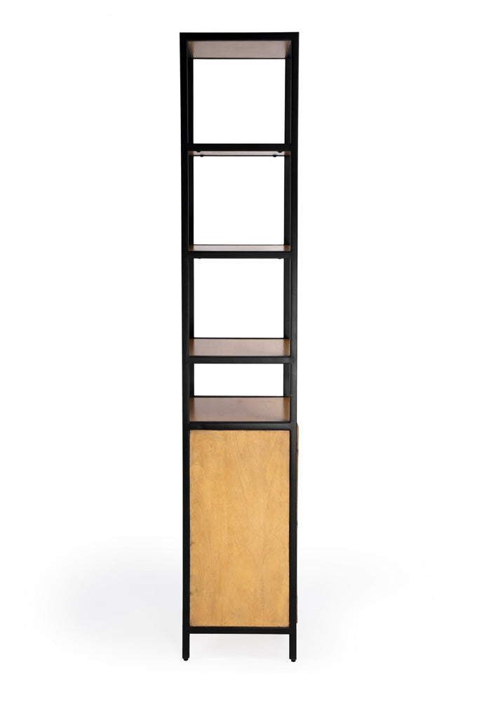 Butler Specialty Company - Hans 84.25 in. H x 17 in. W Wood & Metal Narrow Open Shelving Etagere Bookcase, Light Brown - 5556419