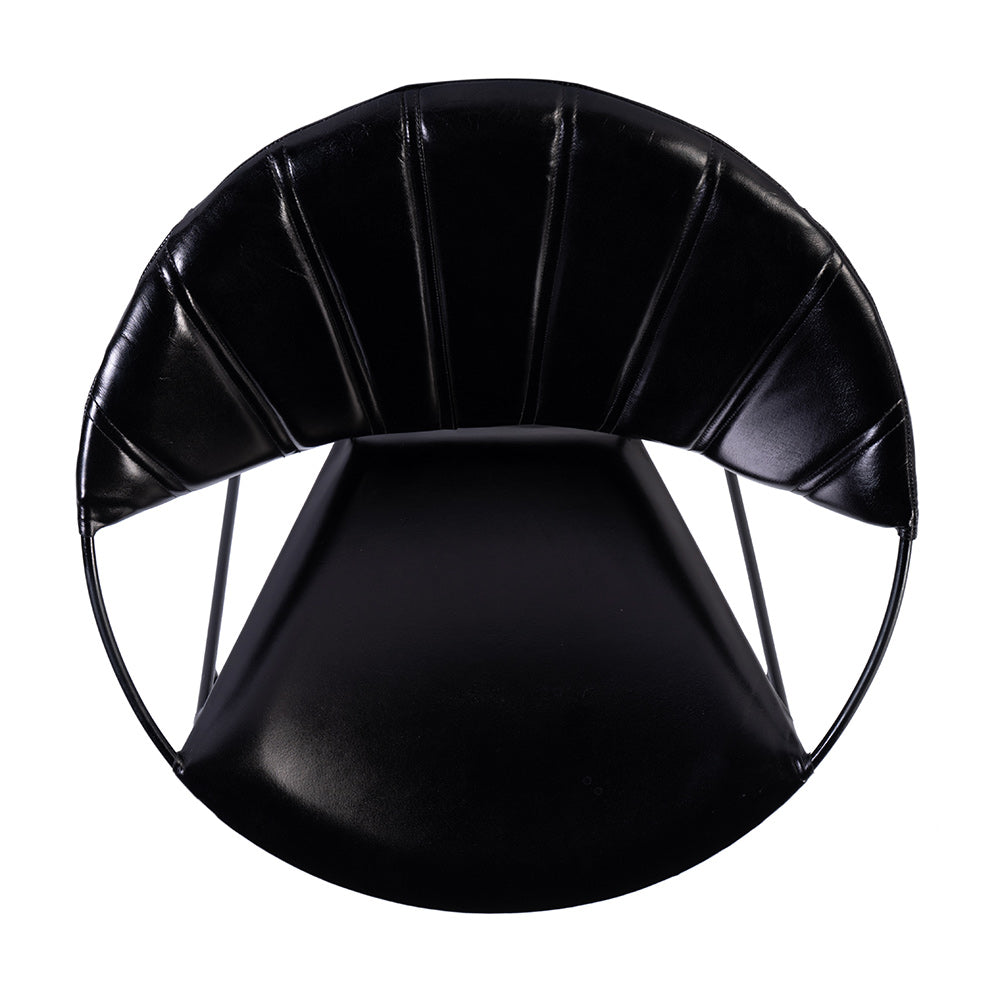 Butler Specialty Company - Harlan 18 in. Seat Height Round Leather and Iron Accent Chair, Black - 5877034 View 4