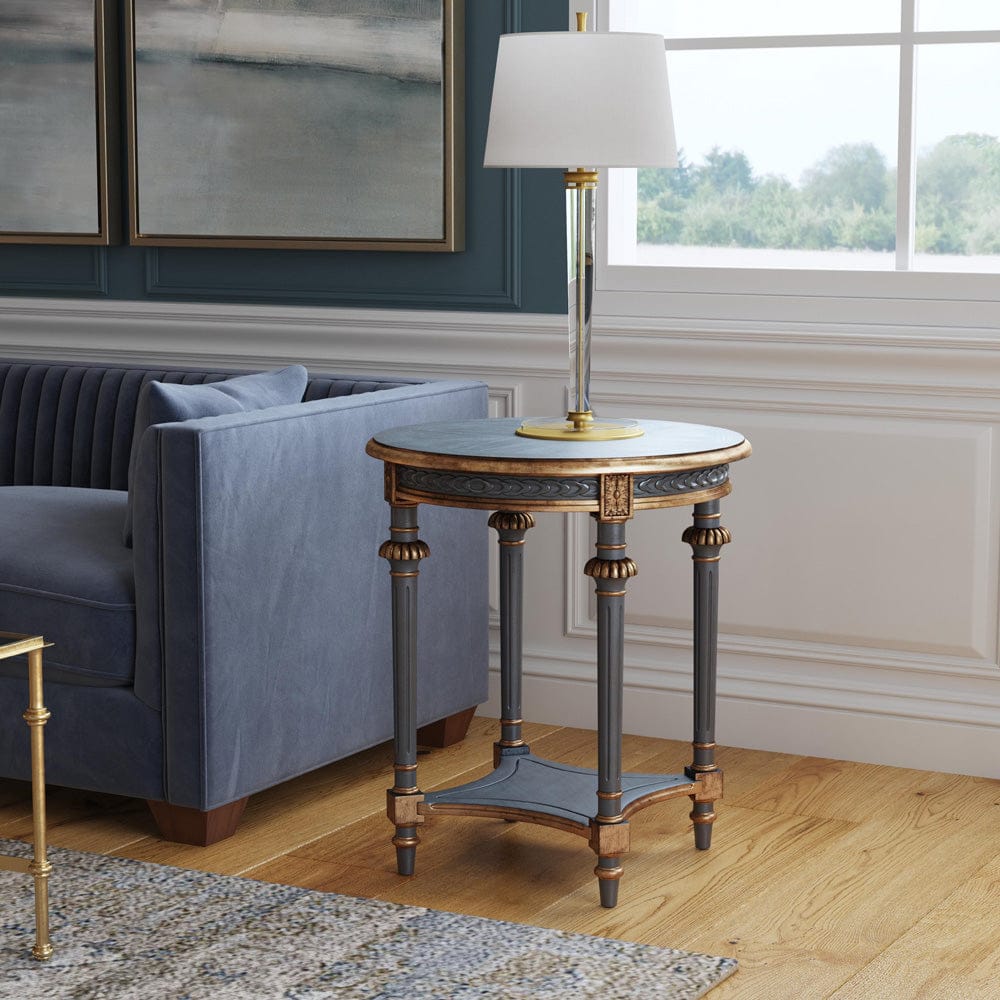 Butler Specialty Company Hellinger 24 in. W Round Wood End Table with Open Shelf - Pastel Blue - 6162483 view 6