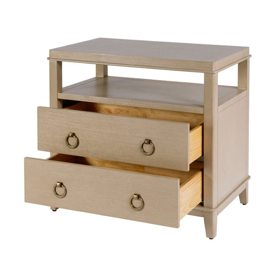 Butler Specialty Company - Highbury 28 in. W Rectangular Wood 2 Drawer Nightstand w Open Shelf, Beige - 6251516 view 2