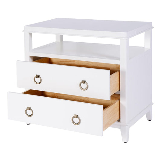 Butler Specialty Company - Highbury 28 in. W Rectangular Wood 2 Drawer Nightstand w Open Shelf, Smooth White - 6251304 view 2