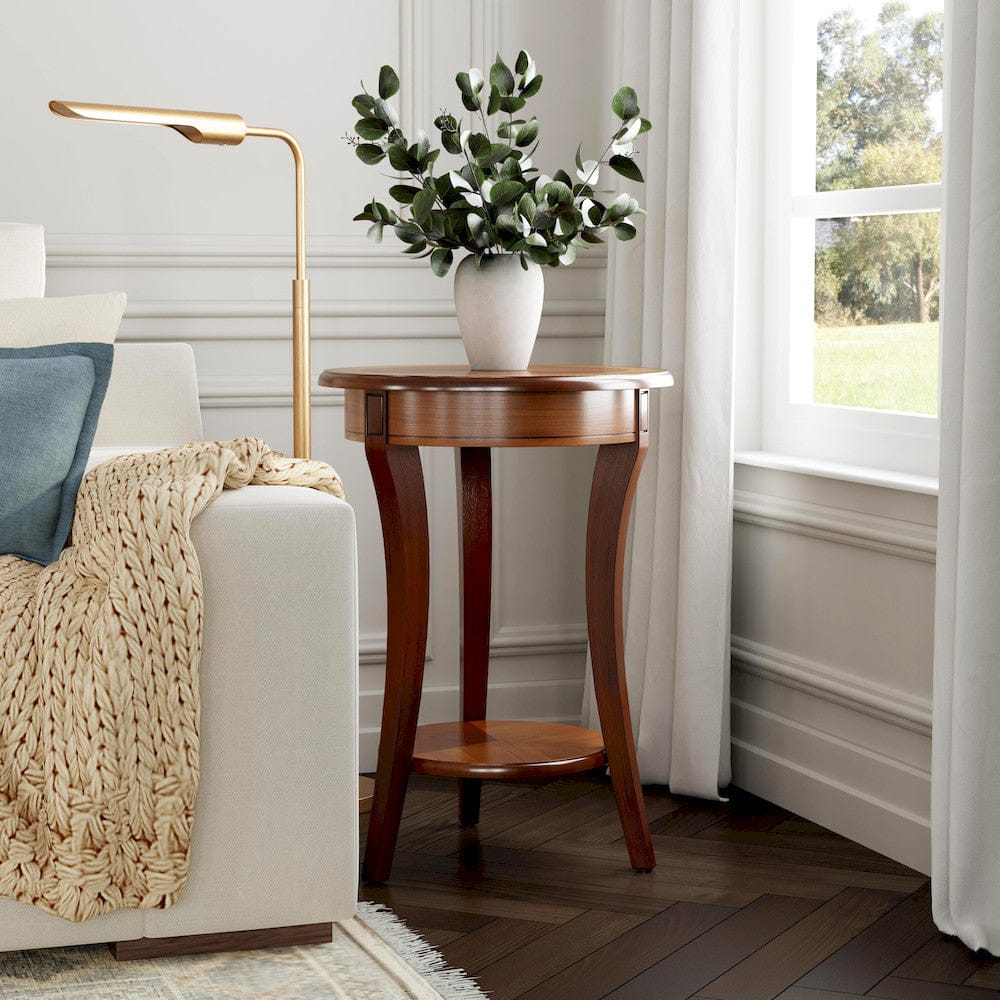 Butler Specialty Company - Holdin 18 in. W Round Wood Side Table, Medium Brown - 992101 view 6