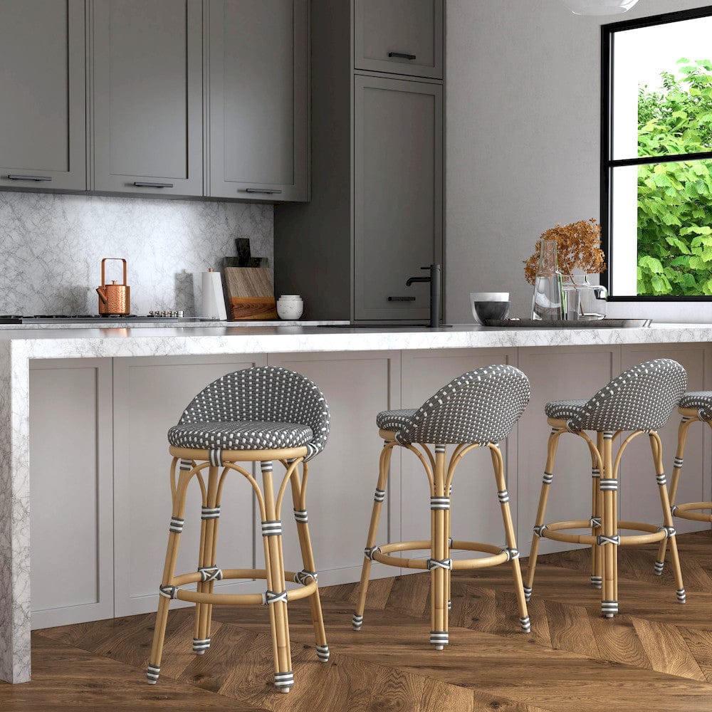 Butler Specialty Company - Inez 24 in. Seat Height Rattan Low Back Counter Stool, Gray - 5981266 view 4