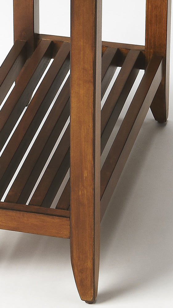 Butler Specialty Company - Irvine 12 in. W Rectangular Side Table with Pull-Out Tray, Medium Brown - 3025101