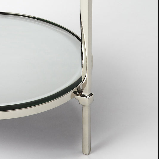 Butler Specialty Company - Jolene Metal & Mirrored Side Table, Silver - 3940140