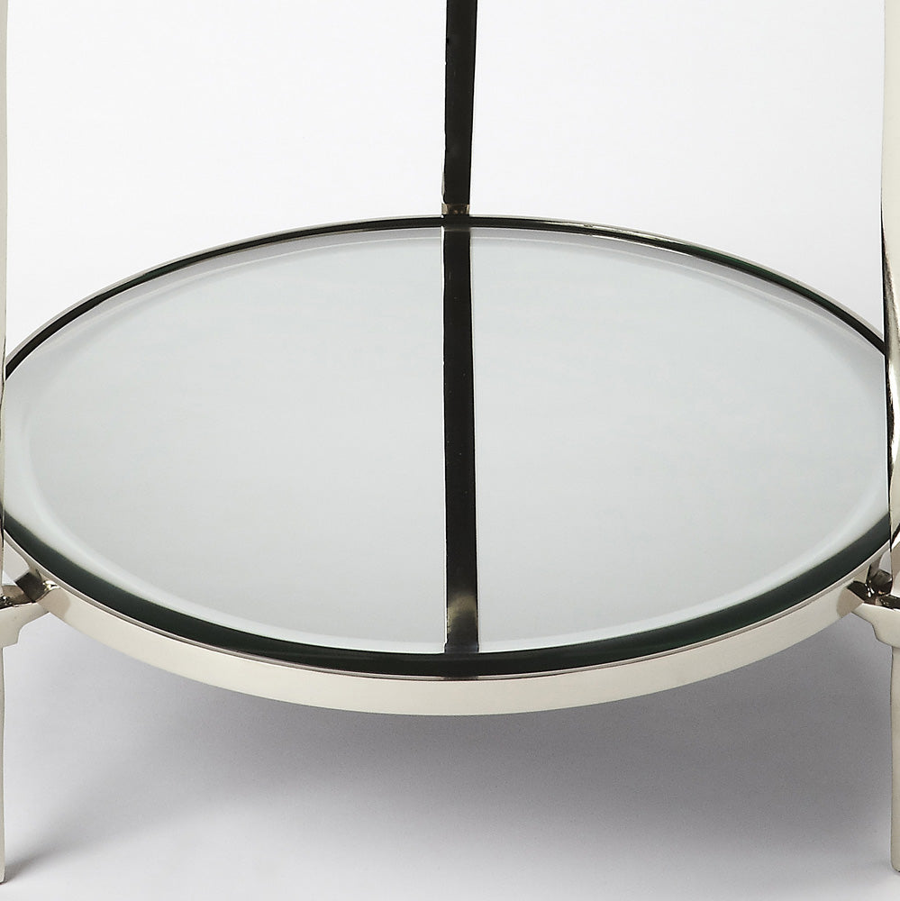 Butler Specialty Company - Jolene Metal & Mirrored Side Table, Silver - 3940140