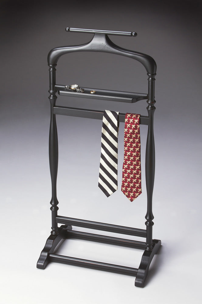 Butler Specialty Company - Heritage - Judson 42.75 in. H x 18.75 in. W Rectangular Wood Valet Stand, Black - 1926111