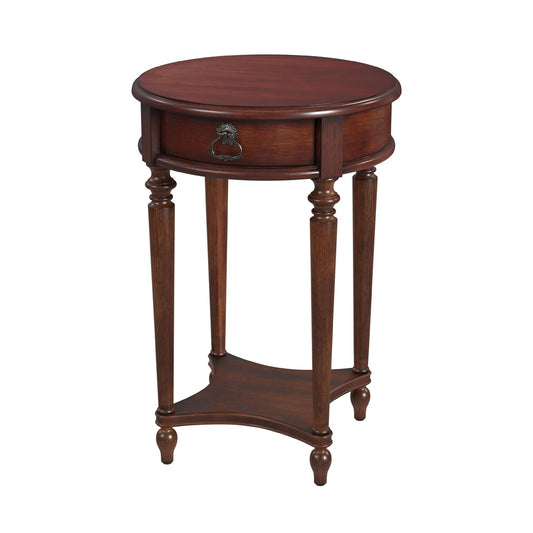 Butler Specialty Company - Jules 17.5 in. W Round Wood 1 Drawer End Table, Dark Brown - 2096024