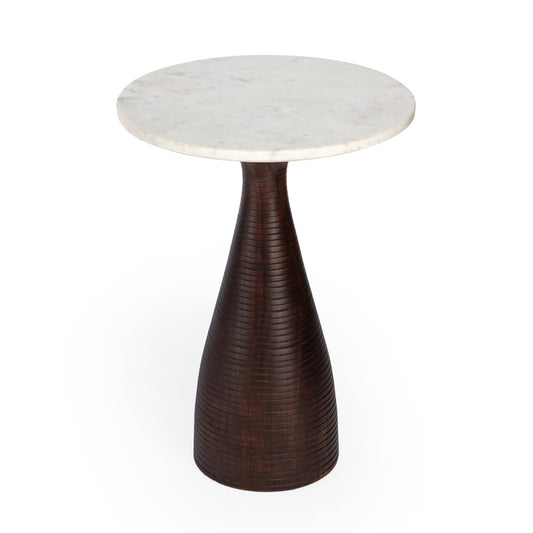 Butler Specialty Company - Julia Marble Pedestal End Table, Dark Brown - 5627140