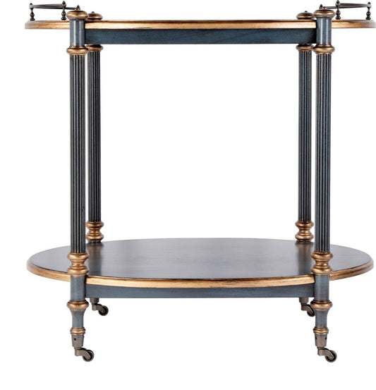 Butler Specialty Company Kathleen 31" W Wood 2 Tier Bar/Serving Cart on Casters - Pastel Blue - 1690483 view 2