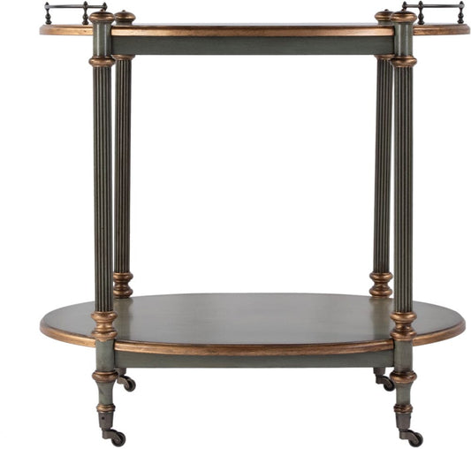 Butler Specialty Company Kathleen 31" W Wood 2 Tier Bar/Serving Cart on Casters - Pastel Green - 1690482 view 2