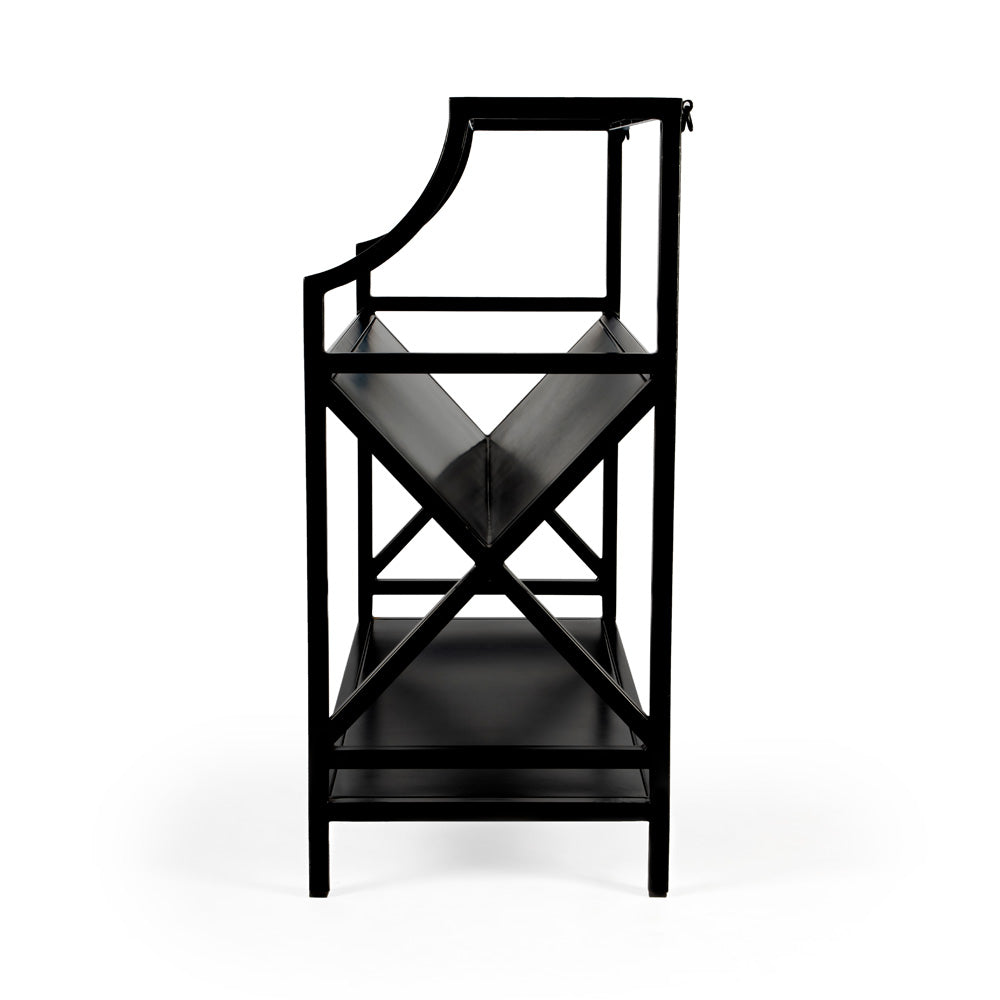 Butler Specialty Company - Keats 36 in. W Metal Library 2 Tier Bookcase, Black - 6112025